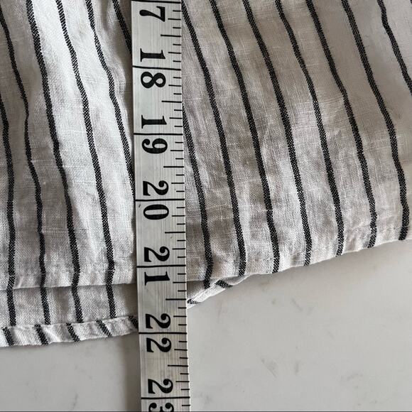 Zara Embroidered Linen Pompom Peplum Top Striped Boho 3/4 Sleeves Sz S - Picture 9 of 11